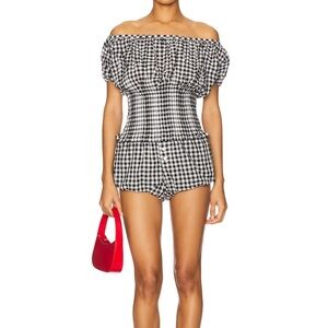 Frankie's Bikinis Black Gingham Set
